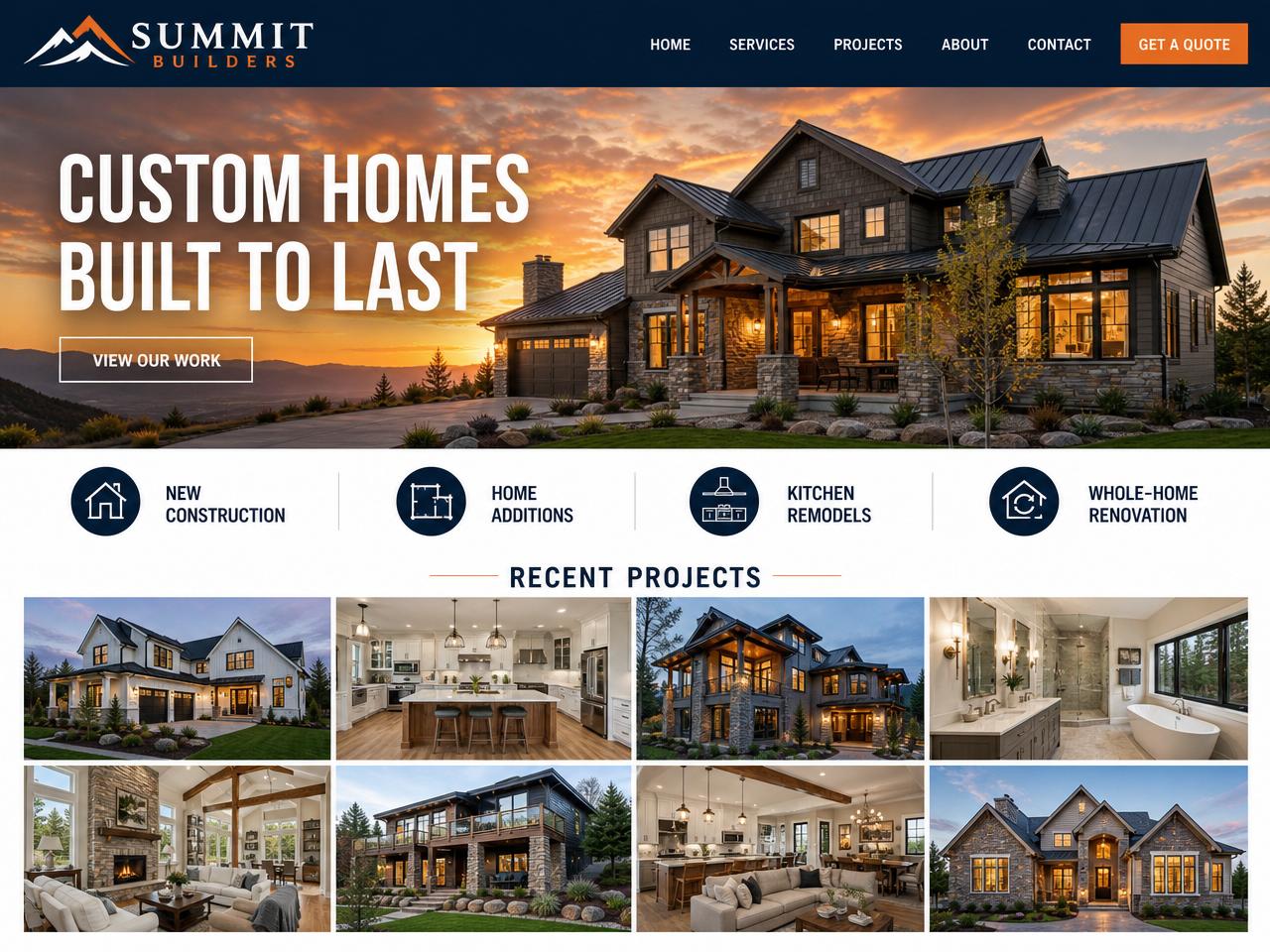 Custom home builder — website built by SoCal Booking